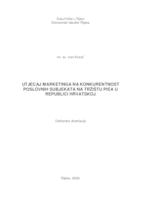Utjecaj marketinga na konkurentnost poslovnih subjekata na tržištu pića u Republici Hrvatskoj