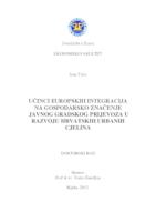 Učinci europskih integracija na gospodarsko značenje javnog gradskog prijevoza u razvoju hrvatskih urbanih cjelina