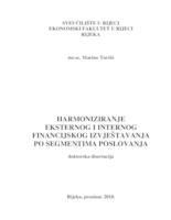 Harmoniziranje eksternog i internog financijskog izvještavanja po segmentima poslovanja