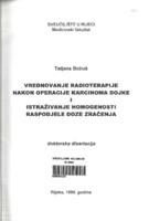 Vrednovanje radioterapije nakon operacije karcinoma dojke i istraživanje homogenosti raspodjele doze zračenja