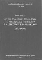 prikaz prve stranice dokumenta Metoda evalvacije zdravljenja in rehabilitacije alkoholikov v klubih zdravljenih alkoholikov