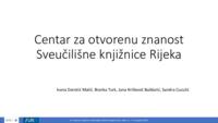 prikaz prve stranice dokumenta Centar za otvorenu znanost Sveučilišne knjižnice Rijeka