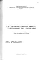 prikaz prve stranice dokumenta Strategija i planiranje u razvoju turizma i turističke ponude Istre